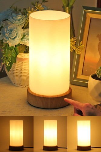 Nachttischlampe glas touch dim - nachttischlampe,