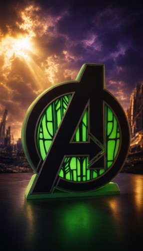Marvel avengers logo led - marvel,